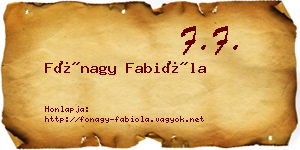 Fónagy Fabióla névjegykártya